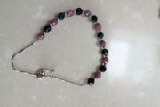 Bracelet Adjustable size crystals and sterling silver beads