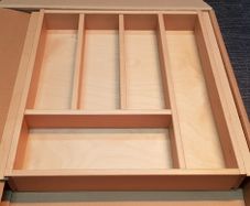 500mm Drawer Size Beech Cutlery Tray Insert