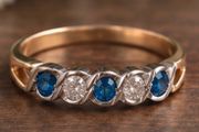 Vintage 9ct Gold Half Eternity Ring, New Old Stocl