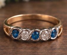 Vintage 9ct Gold Half Eternity Ring, New Old Stocl