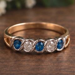 Vintage 9ct Gold Half Eternity Ring, New Old Stocl