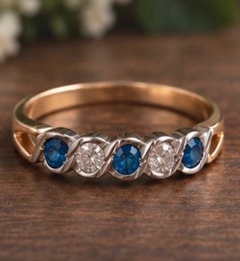 Vintage 9ct Gold Half Eternity Ring, New Old Stocl