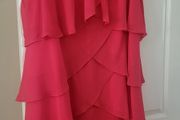 Plus size wedding  guest  dress in coral .