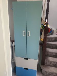 ikea wardrobe white with blue doors