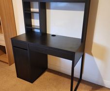 IKEA MICKE Desk with High Add On Unit Black-Brown