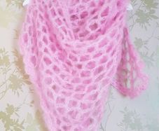 Ladies handmade pink mohair shawl