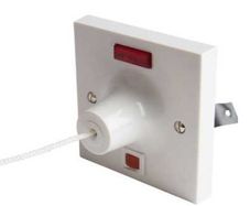 MK 3164WHI 1 Way 50A DP Square Flush Ceiling Switch White Plastic with OFF Indicator
