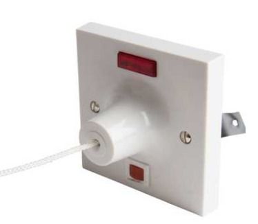 MK 3164WHI 1 Way 50A DP Square Flush Ceiling Switch White Plastic with OFF Indicator