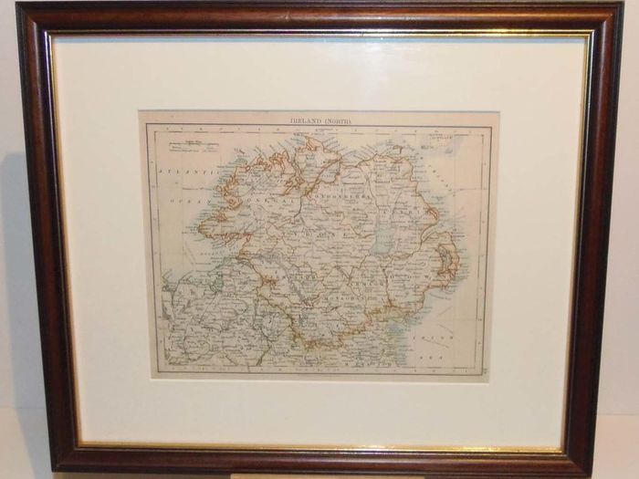 Pair Antique Maps Ireland 1905