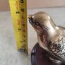 Vintage Brass Bird On Wood plaque/felt bottom. Image 6