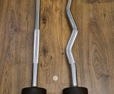 two brand new 10 kilo fixed barbells