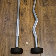 two brand new 10 kilo fixed barbells