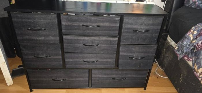 2 x Black 9-Drawer Storage Chests