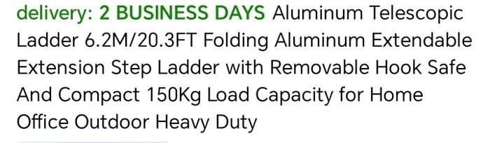 6.2 meter extension ladder