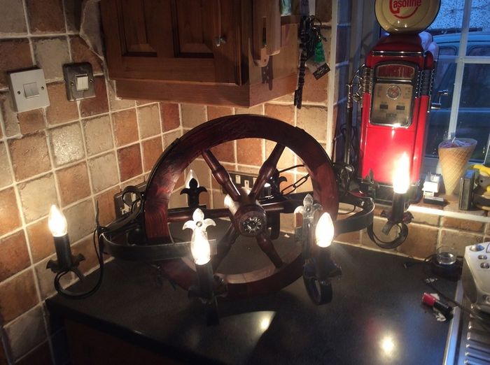 Vintage Cartwheel Gothic Style Chandelier