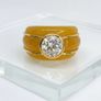 Moissanite & Honey Jade Ring Image 2