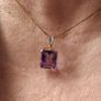 10 ct gold Natural  ametist and Natural  diamonds pendant & 9ct gold necklace Image 3