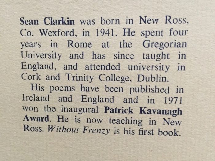 First Edition Without Frenzy By Sean Clarkin For Sale in Cork City ...