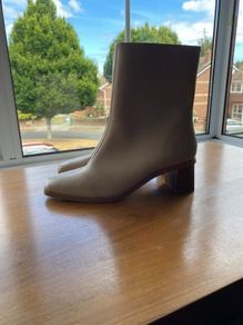 Cream leather effect M&S ankle boots.