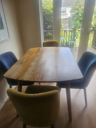 Wood Dining Table & 4 Chairs