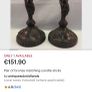 A Pair Of Vintage Bronze Candlesticks / Candle Holders Image 8