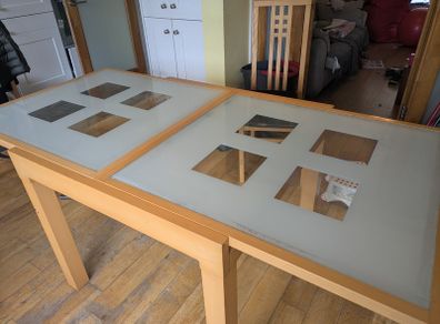 Kitchen Table - glass topped