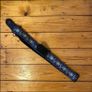 Blue leather bound patterned guitar strap Image 3