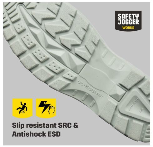 SAFETY JOGGER Steel Toe Cap Safety Clog - X0500 - S2 Safety Shoe for Men or Women, Anti-Slip Slipon Work Shoe, Ideal for Kitchen, Hospital
