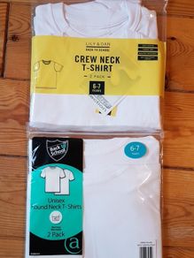 BNIP 2 Pk Age 6-7 White Teeshirts