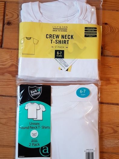 BNIP 2 Pk Age 6-7 White Teeshirts