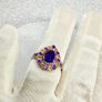 African Amethyst, Citrine & Rhodolite Garnet Ring Image 10