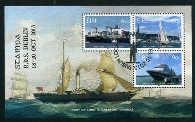 2013 Ireland Stampa Public Souvenir Port of Cork Miniature Sheet Overprinted for Stampa with show cancel of 18/10/13