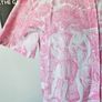 Topshop Renaissance fantasy print white pink cotton blouse, size 10-12 Image 4