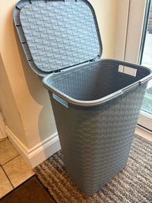 60L Grey Plastic Laundry basket