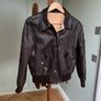 Vintage 80s Reversible Bomber Jacket | Leather & Twill Image 3