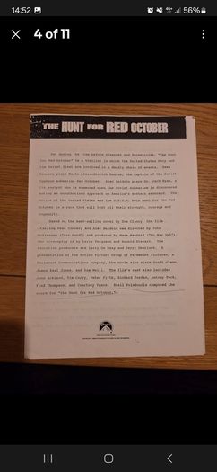 The Hunt For Red October Press Kit