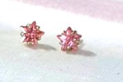 BN White Gold Pink Sapphire Star Studs