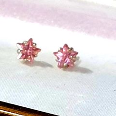 BN White Gold Pink Sapphire Star Studs
