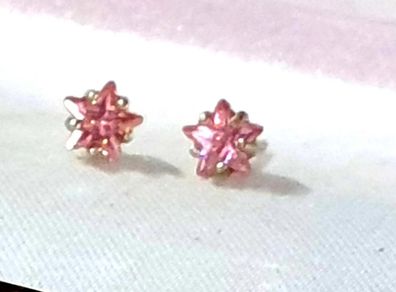 BN White Gold Pink Sapphire Star Studs