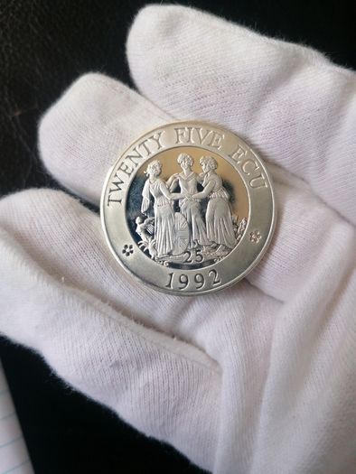 1992 UK Silver Proof 25 ECU Coin