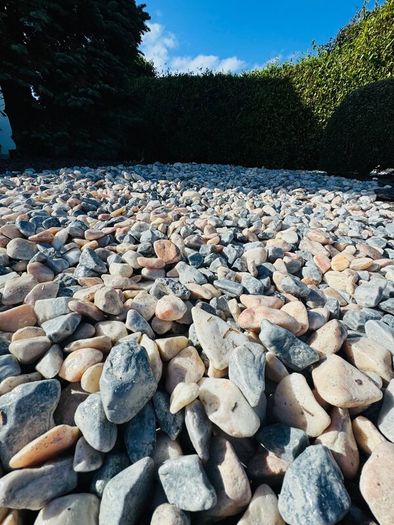 Memorial stone, grave stones polished pebbles