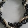NECKLACE - Triple Strand - Hematite - Pearl Image 5