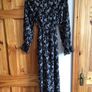 Folkster Ladies Black floral long sleeve midi dress size S Uk 10 includes postage Image 4