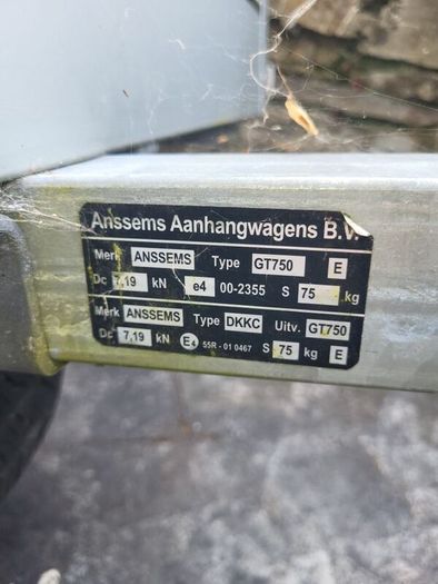 Anssems GT750 Trailer with Lockable Hard Lid & Thule Bike Rack System
