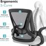 NEW SALE | Office Desk Chair, Ergonomic Mesh Chair With 90 Degree Flip-up Armrest Swivel Computer Chair With Lumbar Support, Adjustable Height, Back Support Image 6