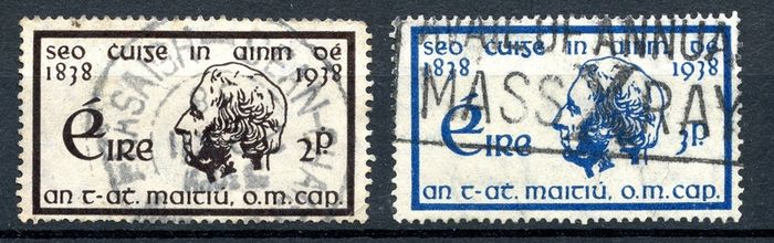 Ireland 1938 Scott # 101-102 Father Mathew Complete Set : Fine Used - FREE POSTAGE