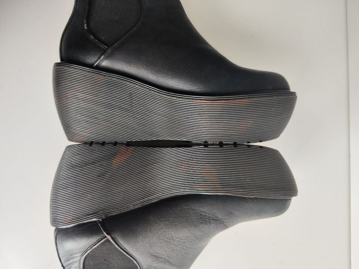 Dr Doc Martens platform black Aerial wedges chunky sole boots UK4 US6 EU37