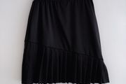 Pre Owned Contemporary Black A-Line Skirt with Pleat Detail