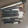 Professional real hair makeup brushes and roll up pouch Image 2