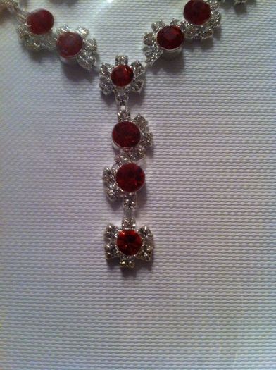 Two sets of bling bling necklaces & matching drop earrings